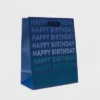 Cub 'Happy Birthday' Bag Navy - Spritz™: Blue Paper Gift Bag, 9.75" H X 7.75" W X 4" D, Typography Pattern -Bakerross Store GUEST 01843702 50a0 4224 90d1 bc8c3cfc1f70