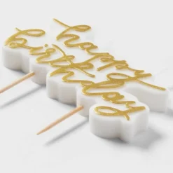 Gold Happy Birthday Candle - Spritz™ -Bakerross Store GUEST 01e64a50 6592 4644 9452 bbc46d909e8c