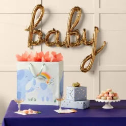 "baby" Script Foil Balloon Banner Gold - Spritz™