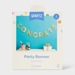 "Congrats" Party Banner Gold - Spritz™ -Bakerross Store GUEST 11450896 cc77 4d4e 8894 8d9af63e2a79
