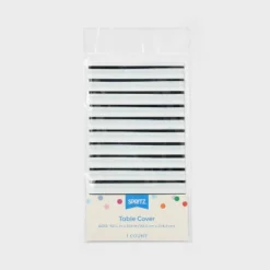 Black And White Stripe Table Cover - Spritz™ -Bakerross Store GUEST 138e1894 fd0e 43ec 8058 719b07328313