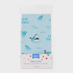 54"x84" Shark Printed Plastic Table Cover Blue - Spritz™ -Bakerross Store GUEST 152d6bb5 683a 4beb a860 551419f686c8