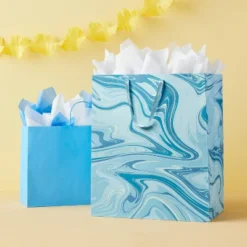 Marble Pattern Medium Blue XL Gift Bag - Spritz™