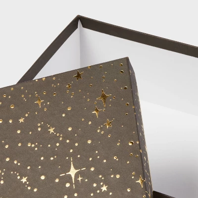 Gold/Black Stars Square Gift Box - Spritz™: Polka Dots, Classic Patterns, 10"x10"x4", All Occasions, Paper 4 Gold/Black Stars Square Gift Box - Spritz™: Polka Dots, Classic Patterns, 10"x10"x4", All Occasions, Paper - Image 2