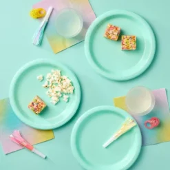 20ct 8.5" Disposable Dinner Plates Teal - Spritz™