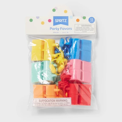 12ct Party Favor Whistles - Spritz™: Multicolor Kids' Goodies Bag Toys For All Occasions, Fairy & Princess Themes 4 12ct Party Favor Whistles - Spritz™: Multicolor Kids' Goodies Bag Toys For All Occasions, Fairy & Princess Themes - Image 2