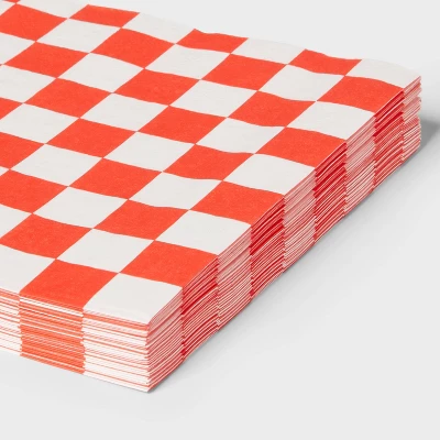 Red Checkered Lunch Napkin 30ct - Spritz™ 4 Red Checkered Lunch Napkin 30ct - Spritz™ - Image 2