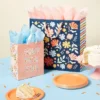 Square Gift Bag Floral On Blue - Spritz™ -Bakerross Store GUEST 3864e80e df6d 467e a651 ac281317e93d