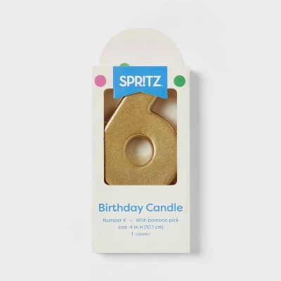 Number 6 Gold Candle - Spritz™ 4 Number 6 Gold Candle - Spritz™ - Image 2