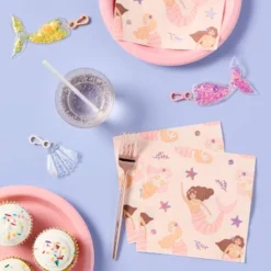 Pink Mermaid Lunch Napkin 30ct - Spritz™
