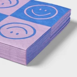 Retro Smiley Face Lunch Napkin 30ct - Spritz™