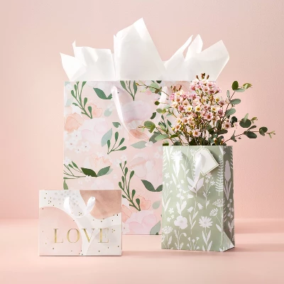 Floral X-Small Wedding Gift Bag - Spritz™: Botanical Pattern, Multi-Colored, Paper, Bridal & Baby Shower, 8.375" Height 3 Floral X-Small Wedding Gift Bag - Spritz™: Botanical Pattern, Multi-Colored, Paper, Bridal & Baby Shower, 8.375" Height