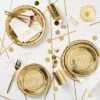 20ct Gold Metallic Happy Birthday Snack Plates - Spritz™
