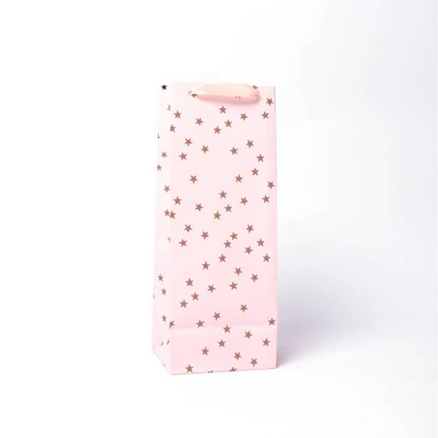 Wine Bag With Foil Stars Gold/Red/Pink - Spritz™: Christmas Wine Bottle Gift Bag, Multicolor, Tall Paper Design 4 Wine Bag With Foil Stars Gold/Red/Pink - Spritz™: Christmas Wine Bottle Gift Bag, Multicolor, Tall Paper Design - Image 2