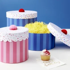 Small Pink Cupcake Box - Spritz™: Polka Dot Paper Gift Box For Birthday & Holidays, Teacher Appreciation Gift