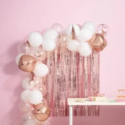 48ct Balloon Arch Garland Décor Kit With Backdrop Rose Gold - Spritz™