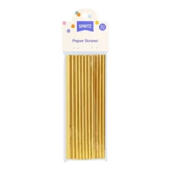 20ct Paper Straws Gold - Spritz™