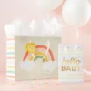"Welcome Home Little One" Baby Medium Gift Bag - Spritz™: Rainbow Pattern, Multicolored, Baby Shower & Girl Gift