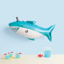 Shark Print Foil Balloon Teal - Spritz™