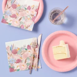 Rose Gold Floral Lunch Napkin 30ct - Spritz™