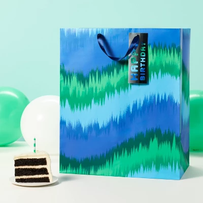 Birthday Wave Jumbo Gift Bag Blue - Spritz™ 3 Birthday Wave Jumbo Gift Bag Blue - Spritz™