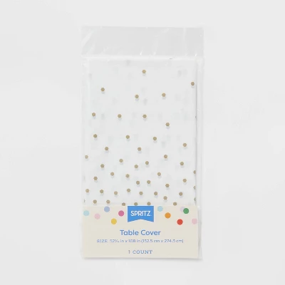 Gold Confetti Print Rectangular Table Cover - Spritz™ 4 Gold Confetti Print Rectangular Table Cover - Spritz™ - Image 2