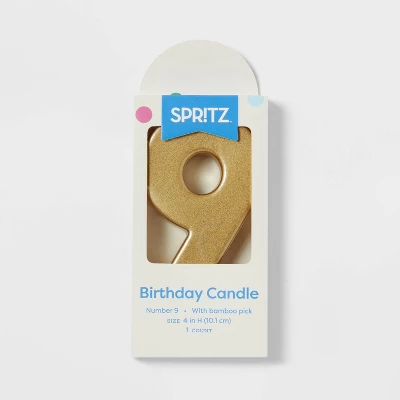 Number 9 Gold Candle - Spritz™ 4 Number 9 Gold Candle - Spritz™ - Image 2