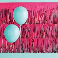 Hot Pink Metallic Layered Fringe Decor - Spritz™