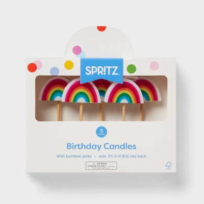 5ct Rainbow Shaped Candles - Spritz™ 4 5ct Rainbow Shaped Candles - Spritz™ - Image 2