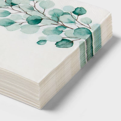 30ct Botanical Disposable Lunch Napkins Sage - Spritz™ 4 30ct Botanical Disposable Lunch Napkins Sage - Spritz™ - Image 2
