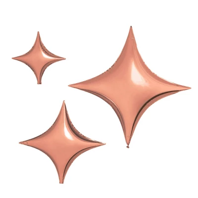 3ct Rose Gold Star Shaped Foil Balloons - Spritz™ 6 3ct Rose Gold Star Shaped Foil Balloons - Spritz™ - Image 4