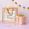 Large Happy You Day Watercolor Gift Bag - Spritz™: Multicolor Birthday Typography, 15"x15"x8" -Bakerross Store GUEST 9ca87466 01c8 4022 a838 ee8c2eeb3095