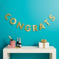 "Congrats" Party Banner Gold - Spritz™