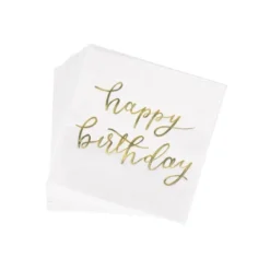 30ct Beverage Napkins 'Happy Birthday' Gold - Spritz™ -Bakerross Store GUEST a386b158 b770 4e70 ba17 1fd6a142ced8