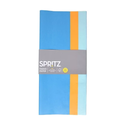 20ct Tissue Paper Orange/Blue/Light Blue - Spritz™: Solid Gift Packaging, 16.5" X 24", All Occasions, 20 Pack 3 20ct Tissue Paper Orange/Blue/Light Blue - Spritz™: Solid Gift Packaging, 16.5" X 24", All Occasions, 20 Pack