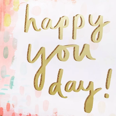 Large Happy You Day Watercolor Gift Bag - Spritz™: Multicolor Birthday Typography, 15"x15"x8" 4 Large Happy You Day Watercolor Gift Bag - Spritz™: Multicolor Birthday Typography, 15"x15"x8" - Image 2