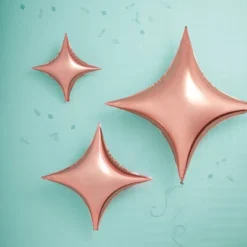 3ct Rose Gold Star Shaped Foil Balloons - Spritz™