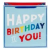 Square Birthday Gift Bag Blue - Spritz™: Large Multicolor Typography For Boys