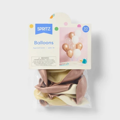 20ct 12" Metallic Balloon Rose Gold And White - Spritz™ 5 20ct 12" Metallic Balloon Rose Gold And White - Spritz™ - Image 3