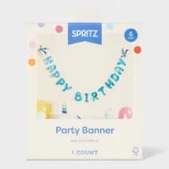 "Happy Birthday" Shark Banner Teal - Spritz™ -Bakerross Store GUEST c8f0ea3f 29ea 4917 a12f 333a2114cf25