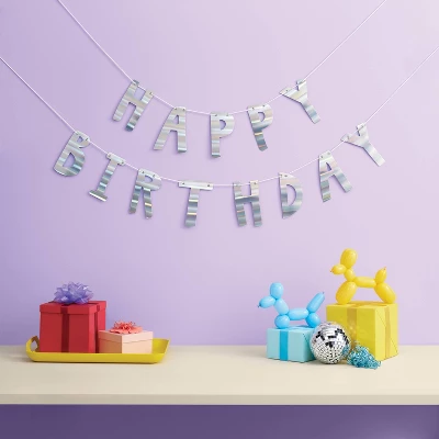 Iridescent Happy Birthday Party Banner - Spritz™ 3 Iridescent Happy Birthday Party Banner - Spritz™