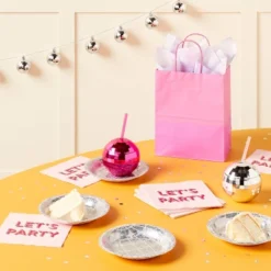 Hot Pink "Let's Party" Lunch Napkin 30ct - Spritz™