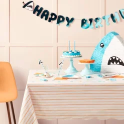 Orange And White Striped Print Table Cover 1ct - Spritz™