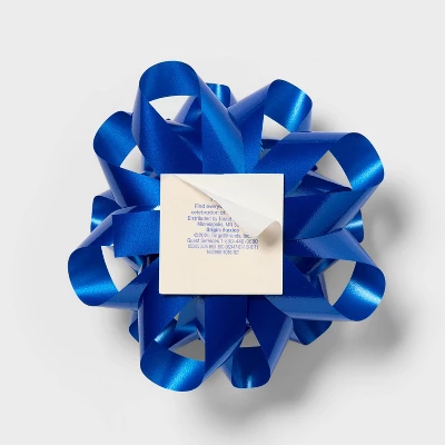 Glossy Blue Gift Bow - Spritz™: Solid Decorative Bow For All Occasions, Birthday, Easter, 6" Plastic Gift Wrapping Accessory 4 Glossy Blue Gift Bow - Spritz™: Solid Decorative Bow For All Occasions, Birthday, Easter, 6" Plastic Gift Wrapping Accessory - Image 2
