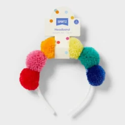1ct Rainbow Pom-Pom Headband - Spritz™ -Bakerross Store GUEST f1f418bb 0304 44fe 95c1 239dde16d041