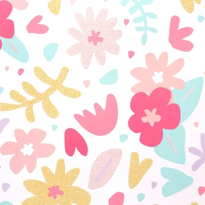 Square Floral Gift Bag With Glitter - Spritz™: Multicolor Botanical Birthday Medium Gift Bag 5 Square Floral Gift Bag With Glitter - Spritz™: Multicolor Botanical Birthday Medium Gift Bag - Image 3