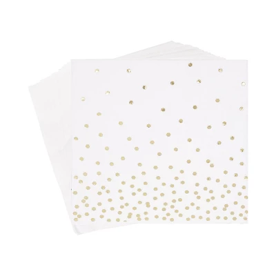 30ct Disposable Lunch Napkins With Foil Gold - Spritz™ 3 30ct Disposable Lunch Napkins With Foil Gold - Spritz™
