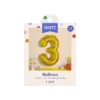 34" Number 3 Foil Balloon - Spritz™: Gold Birthday Decoration, Solid Pattern, All Ages