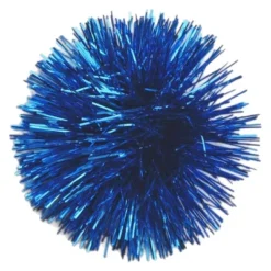 Glossy Gift Pom Bow Royal Blue - Spritz™: Birthday & All Occasions Gift Wrapping Accessory, Solid Pattern, 5"